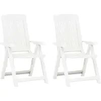 vidaXL Chaises de jardin réglables 2 pcs. Plastique blanc