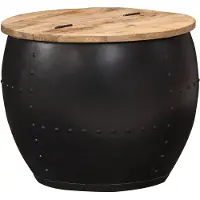 vidaXL Table basse ronde 53x43 cm Bois de manguier massif
