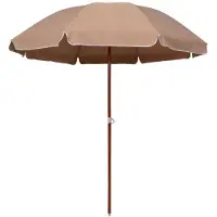 vidaXL Parasol avec mât en acier 240 cm Taupe