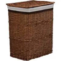vidaXL Panier à linge Marron Saule