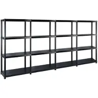 vidaXL Étagère de rangement à 4 niveaux Noir 244x30,5x130 cm Plastique