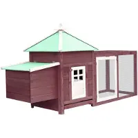 vidaXL Poulailler avec nid de ponte Mokka 190x72x102 cm Sapin massif