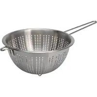 Excellent Housewares Passoire de cuisine en acier inoxydable avec poignée, Passoire, Argent