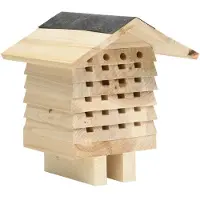 vidaXL Hôtel d'abeilles Bois de sapin massif 22x20x20 cm