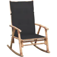 vidaXL Chaise à bascule avec coussin en bambou
