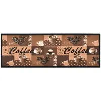 vidaXL Tapis de sol de cuisine lavable Marron café 45x150 cm