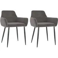 vidaXL Chaise de salle à manger 2 pcs. Gris foncé velours