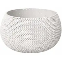 Prosperplast Pot De Fleurs - - Rond - Plastique Blanc - 23,9 X 23,9 X 16,1 Cm - Avec Réservoir D'eau