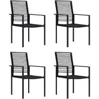 vidaXL Chaises de jardin 4 pcs. PVC rotin noir