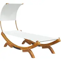 vidaXL Lit lounge avec toit 100x200x126 cm Bois courbé massif Crème