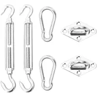 vidaXL Kit de fixation pour voile d'ombrage, 6 pièces, acier inoxydable