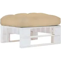 vidaXL Pouf palette de jardin Bois de pin imprégné de blanc