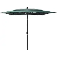 vidaXL Parasol avec mât en aluminium 3 couches vert 2,5x2,5 m