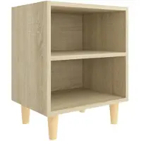 vidaXL Table de chevet avec pieds en bois Chêne sonoma 40x30x50 cm