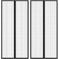 vidaXL Rideaux de porte moustiquaires 2 pcs. Aimant Noir 210x90 cm