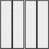 vidaXL Rideaux de porte moustiquaires 2 pcs. Aimant Noir 220x100 cm