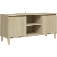 vidaXL Armoire TV avec pieds en bois massif Chêne Sonoma 103,5x35x50 cm