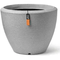 Capi Europe Pot à plantes conique bas Arc Granite 48x35 cm Ivoire