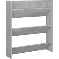 vidaXL Armoire à chaussures murale Gris béton 80x18x90 cm Aggloméré