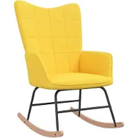 vidaXL Chaise à bascule Jaune moutarde Tissu