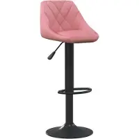 vidaXL Tabouret de bar en velours rose