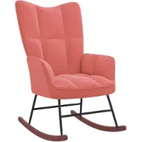 vidaXL Chaise à bascule Rose Velours