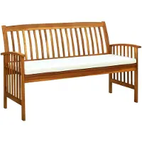 vidaXL Banc de jardin avec coussins 147 cm bois massif acacia