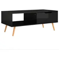 vidaXL Table basse noir brillant 100x49,5x43 cm Bois composite
