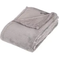 Atmosphera Plaid microfibre gris - 130 x 180 cm