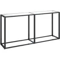 vidaXL Table console Transparent 160x35x75,5 cm Verre trempé
