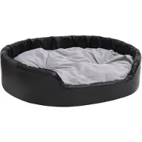 vidaXL Lit pour chien noir-gris 99x89x21 cm peluche et similicuir