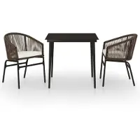 vidaXL Ensemble de jardin 3 pièces brun