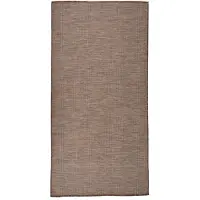 vidaXL Tapis à tissage plat d'extérieur 100x200 cm Marron