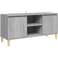vidaXL Armoire TV avec pieds en bois massif gris Sonoma 103,5x35x50 cm
