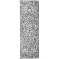 vidaXL Tapis à tissage plat d'extérieur 80x250 cm Motif bleu
