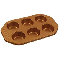 Klausberg Moule À Muffins - Klausberg - Kb-7375 - Acier Au Carbone - Revêtement En Cuivre - 6 Muffins