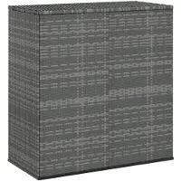 vidaXL Coffre à coussins de jardin en rotin PE 100x49x103,5 cm Gris
