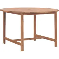 vidaXL Table de jardin Ø110x75 cm en teck massif