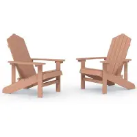vidaXL Chaises de jardin Adirondack 2 pcs. HDPE Marron