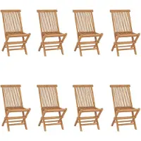 vidaXL Chaises de jardin pliantes 8 pcs. Bois massif teck