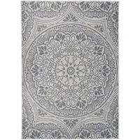 vidaXL Tapis à tissage plat d'extérieur 140x200 cm Motif bleu