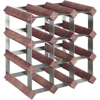 vidaXL Casier à bouteilles pour 12 bouteilles Marron Bois pin solide