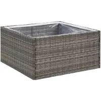 vidaXL Jardinière Gris 80x80x40 cm Résine tressée