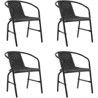 vidaXL Chaises de jardin 4 pcs. Aspect rotin plastique et acier 110 kg