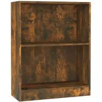 vidaXL Bibliothèque Chêne fumé 60x24x76 cm Bois d'ingénierie