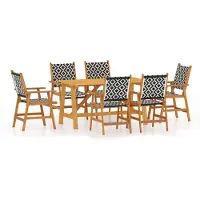 vidaXL Ensemble de jardin 7 pièces en bois massif d'acacia