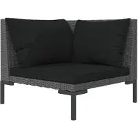 vidaXL Canapé de jardin avec coussins Poly Rattan semi-circulaire