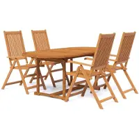 vidaXL Ensemble de jardin 5 pièces en bois massif d'acacia