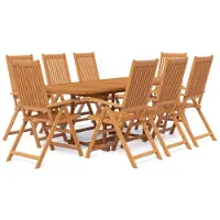 vidaXL Ensemble de jardin 9 pièces en bois massif d'acacia