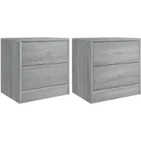 vidaXL Tables de chevet 2 pcs sonoma gris 40x30x40 cm bois ingénierie